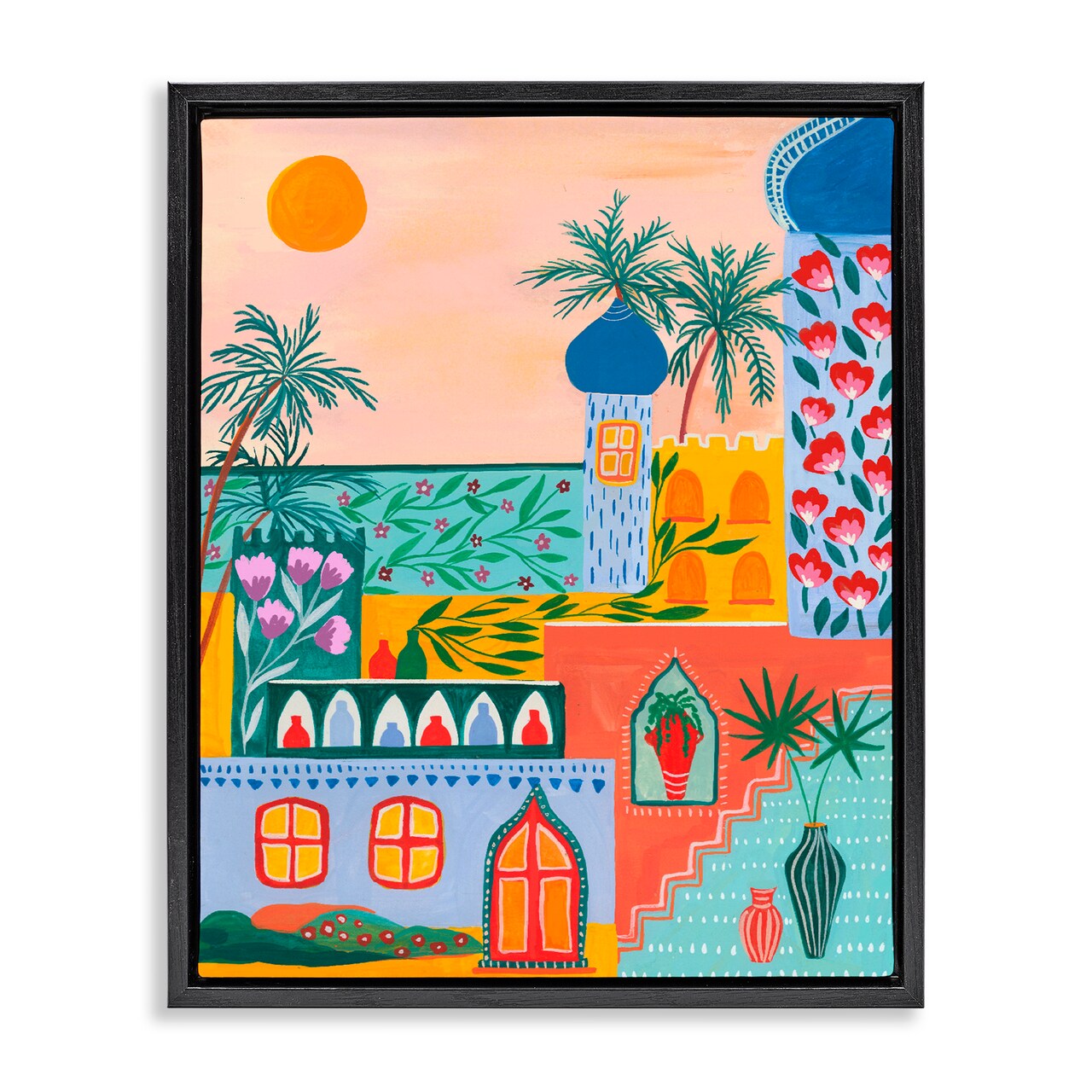 Stupell Industries Egyptian City Architecture Floating Frame, design by Nabeela Rumi